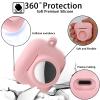 2 in 1 Protective Case Combo Set Compatible for Apple AirPods 3(2021) AirTag, GPS Tracker Holder with 2 PCS TPU Screen Protector&Keychain, Soft Silicone Anti-Lost Anti-Scratch Skin Cover(Pink) view 4