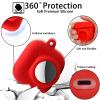 2 in 1 Protective Case Combo Set Compatible for Apple AirPods 3(2021) AirTag, GPS Tracker Holder with 2 PCS TPU Screen Protector&Keychain, Soft Silicone Anti-Lost Anti-Scratch Skin Cover(Red) view 4