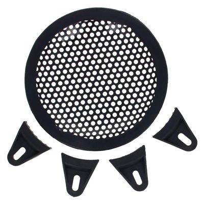 Heyiarbeit 2Pcs 5" Speaker Grill Cover Round Metal Mesh Speaker Grills Guard Protector Mesh Speaker Decorative Circle Black Tone