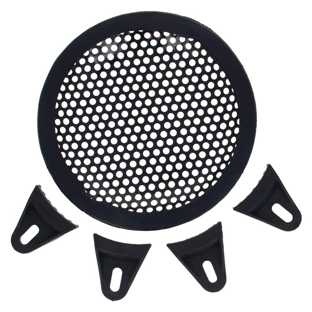 Heyiarbeit 2Pcs 5" Speaker Grill Cover Round Metal Mesh Speaker Grills Guard Protector Mesh Speaker Decorative Circle Black Tone