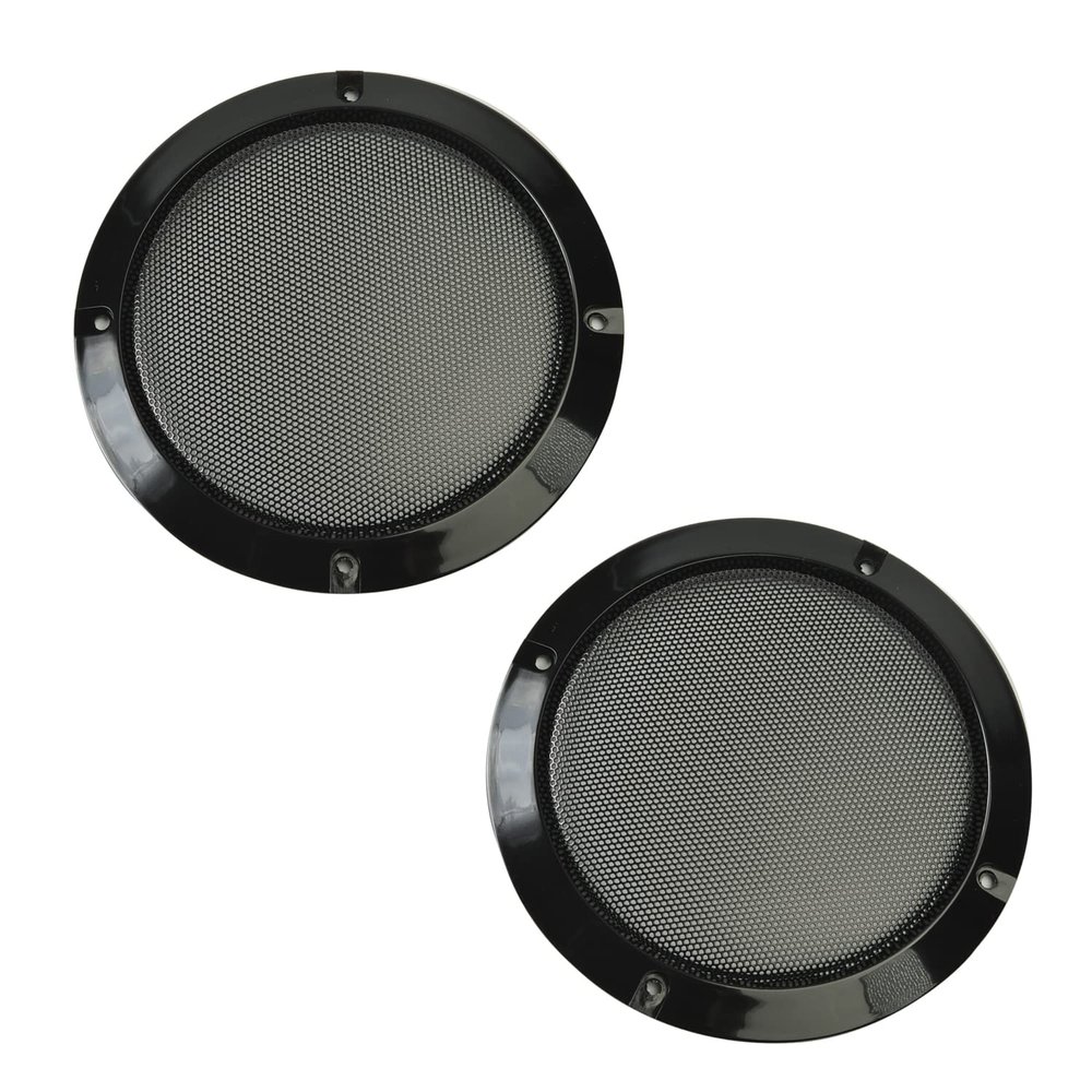 Heyiarbeit 2Pcs 5inch Speaker Grill Cover Round Metal Mesh Speaker Grills Guard Protector Mesh Speaker Decorative Circle Black with Screws
