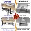 15.7 Under Desk Cable Management Tray, No Drill Steel Cable Tray Organizers, Wire Management Tray Cable Rack with Clamp Mount, Metal Under Desk Tray with Wire and Cord Organizer (Black, 1 Pack) view 2