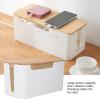Cable Management Box, Cord Organizer Box with A Wooden Lid for TV Wires, Computer, Router, USB Hub and Under Desk Power Strip for Home & Office view 4