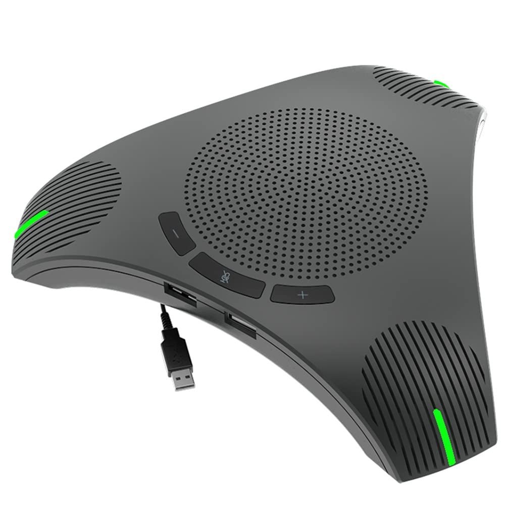 MWEIMA 360 Omnidirectional Microphone, Enhanced Voice Pickup, Intelligent Noise Reduction, USB Plug & Play, 8-10 People Conference, for Calls Skype Meeting Chatting
