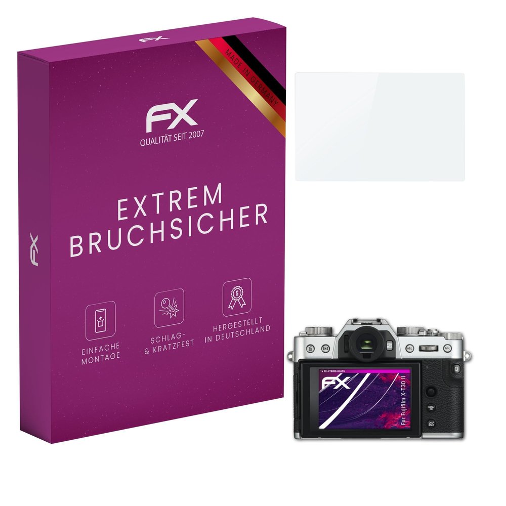 atFoliX Plastic Glass Protective Film compatible with Fujifilm X-T30 II, 9H Hybrid-Glass FX Screen Protector