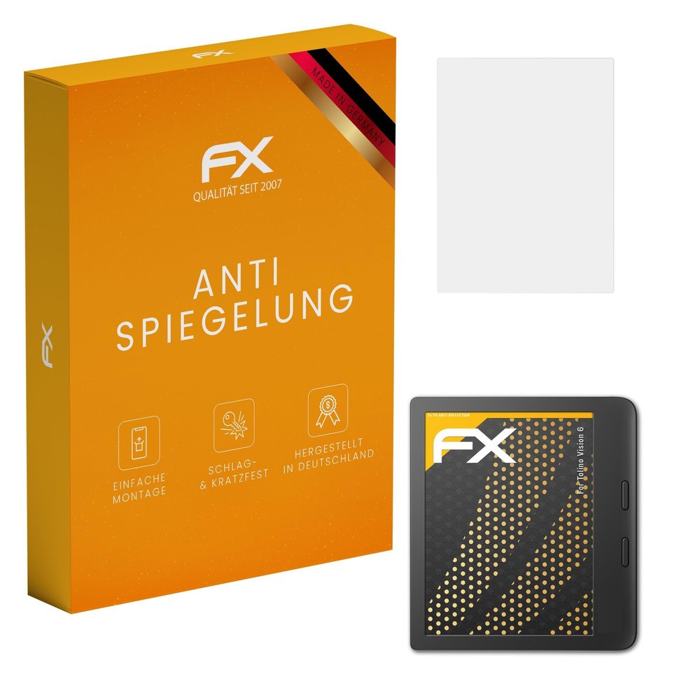 atFoliX Screen Protector compatible with Tolino Vision 6 Screen Protection Film, anti-reflective and shock-absorbing FX Protector Film (2X)