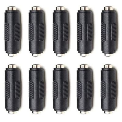 bnafes 12V 5.5mm x 2.1mm DC Power Connector Adapter, 12/24V Female to Female Power Jack Socket for Led Strip CCTV Security Camera Cable Wire Ends Plug Barrel - (10 Pcs)