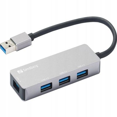 Sandberg USB-A Hub 1xUSB3.0+3x2.0 Saver USB-A Hub 1xUSB3.0+3x2.0, 333-67 (USB-A Hub 1xUSB3.0+3x2.0 Saver, USB 3.2 Gen 1 (3.1 Gen 1) Type-A, USB 2.0, USB 3.2 Gen 1 (3.1 Gen 1 (3.1) Jan 1))