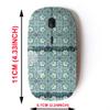 2.4G Wireless Mouse with Cute Pattern Design for All Laptops and Desktops with Nano Receiver - Blurred Paisley Green Ornament view 2