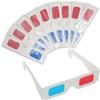 LYMGS 10 Pairs 3D Paper Glasses, Red and Cyan Lens in White Frame Anaglyph Cardboard for Movies - Folded in Protective Sleeve view 1