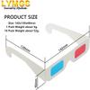 LYMGS 10 Pairs 3D Paper Glasses, Red and Cyan Lens in White Frame Anaglyph Cardboard for Movies - Folded in Protective Sleeve view 2