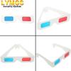 LYMGS 10 Pairs 3D Paper Glasses, Red and Cyan Lens in White Frame Anaglyph Cardboard for Movies - Folded in Protective Sleeve view 3
