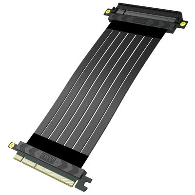 Akasa Riser Black X2 Mark IV | PCIe 4.0 x16 Riser Cable | PCIe Extension Cable | GPU Riser Cable | EMI Shielding | 200 mm | for Gaming PC and Computer Modding | AK-CBPE03-20B