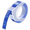 GREENCYCLE 3D Plastic Label Tape Compatible for Dymo Embossing Label Maker Organizer Xpress Pro 12966 Office Mate II, Motex, Self-Adhesive Label 520106, 3/8" (9mm) x9.8ft (3m) White on Blue-30 Rolls view 1