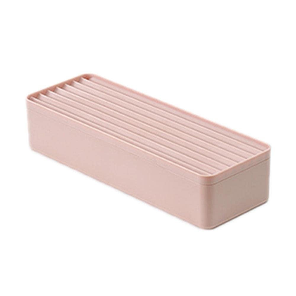 Storage Boxes Data Cable Storage Box With Cover Power Cord Storage Cable Management Box Desktop Charging Cable Collector One Piece Pink