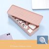 Storage Boxes Data Cable Storage Box With Cover Power Cord Storage Cable Management Box Desktop Charging Cable Collector One Piece Pink view 2