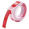 GREENCYCLE 3D Plastic Label Tape Compatible for Dymo Embossing Label Maker Organizer Xpress Pro 12966 Office Mate II, Motex, Self-Adhesive Label 520102, 3/8" (9mm) x9.8ft (3m) White on Red-50 Rolls view 1