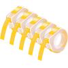 GREENCYCLE 3D Plastic Label Tape Compatible for Dymo Embossing Label Maker Organizer Xpress Pro 12966 Office Mate II, Motex, Self-Adhesive Label 520108, 3/8" (9mm) x9.8ft (3m) White on Yellow-5 Rolls view 1
