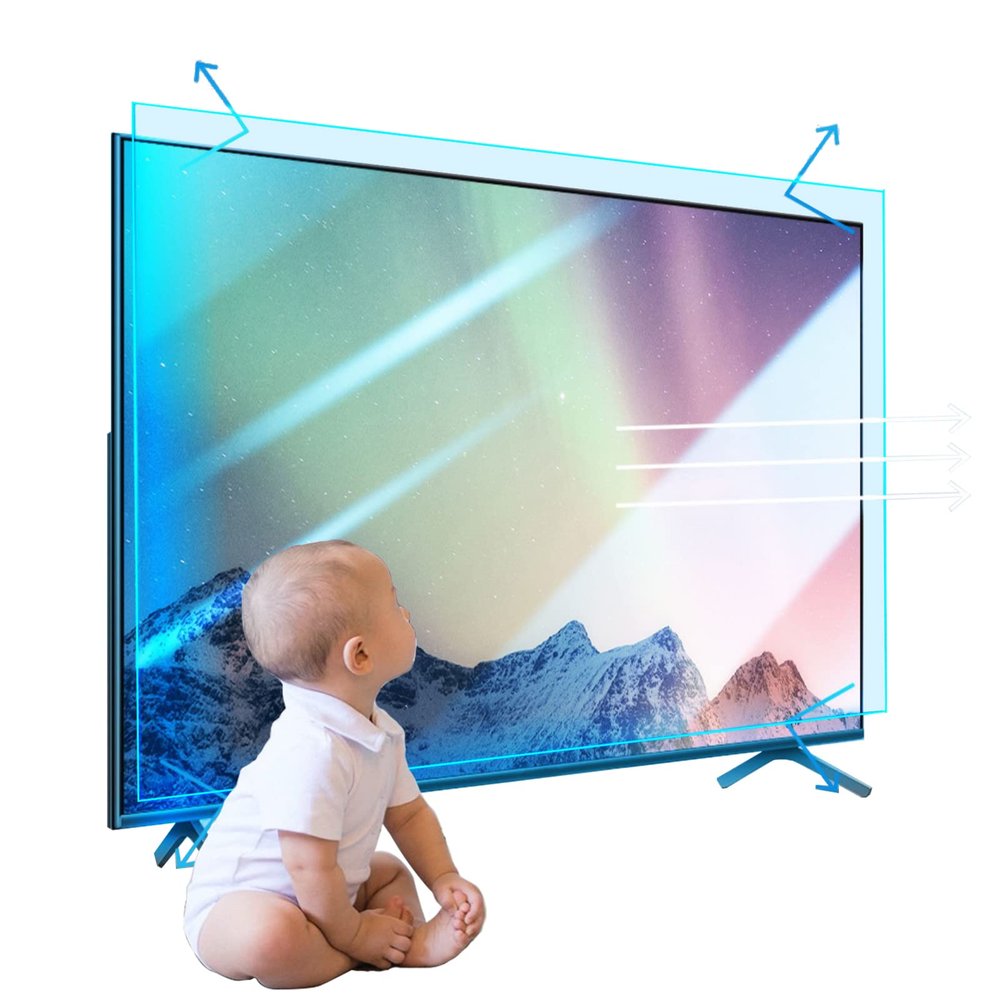 AIZYR Anti-Glare/Anti Blue Light TV Screen Protector, Blue Light Blocking Filter Relieve Eye Fatigue - Easy Install - No Bubbles (32-75 Inch),48 in 1056 X 596mm