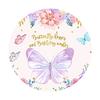 Renaiss 5x5ft Butterfly Floral Round Backdrop Covers Butterfly Kisses & Wings Circle Photography Background Fairy Princess Girls Baby Shower Birthday Newborn Party Decors Arch Photo Booth Props view 3