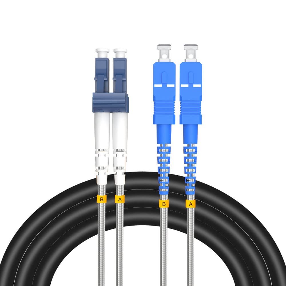 70Meters,LC to SC Outdoor Base Station LSZH Optical Fiber Cable LC-SC Singlemode Duplex 7.0mm Field Fiber to The Antenna far Fiber Optic Patch Cord Waterproof