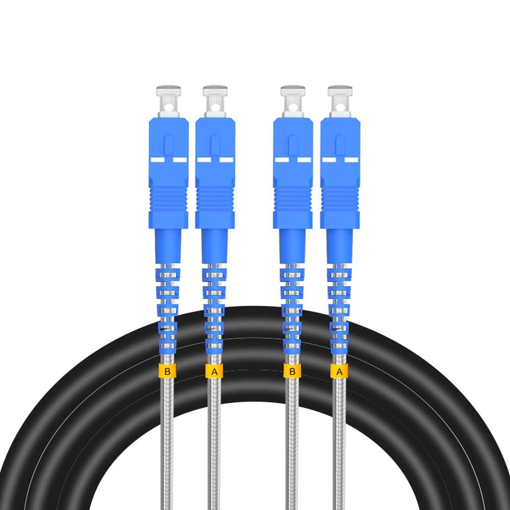 100Meters,SC to SC Outdoor Base Station LSZH Optical Fiber Cable SC-SC Singlemode Duplex 7.0mm Field Fiber to The Antenna far Fiber Optic Patch Cord Waterproof