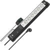 Brennenstuhl Premium-Line Comfort Switch Plus Power Strip 6-Way (3 m Cable, Additional Hand/Foot Switch, Wall Mounting, Made in Germany) Black/Grey view 1