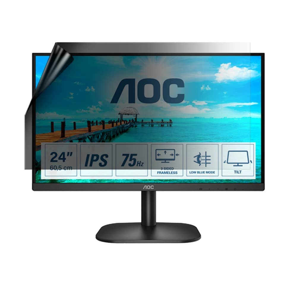 celicious Privacy Lite 2-Way Anti-Glare Anti-Spy Filter Screen Protector Film Compatible with AOC Monitor 24 24B2XDA