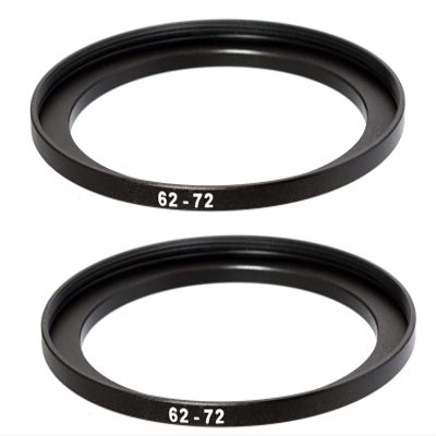 (2 Pcs) 62-72MM Step-Up Ring Adapter, 62mm to 72 mm Steps Up Filter Ring Adapter, 62 mm Male 72 mm Female Stepping Up Ring for DSLR Camera Lens ND UV CPL Infrared Filters