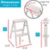 BIRDROCK HOME 2 Step Compact Steel Step Ladder - Sturdy Thin Folding Stool - Anti-Slip Steps - Great for Your Kitchen, Pantry, Closets, or Home Office - Indoor Stool - Silver view 3