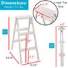 BIRDROCK HOME 3 Step Compact Steel Step Ladder - Sturdy Thin Folding Stool - Anti-Slip Steps - Great for Your Kitchen, Pantry, Closets, or Home Office - Indoor Stool - Silver view 3
