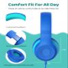 Fresnwel Kids Headphones Microphone, 85/94db Volume Limit Kids Headset, Foldable Wired Children Headphones Audio Sharing, Over Ear Stereo Headphone, Wired Kids Headset School Online Class Tablet view 3