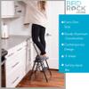 BIRDROCK HOME 2 Step Slim Aluminum Step Ladder - Sturdy Thin Folding Stool - Anti-Slip Steps - Great for Your Kitchen, Pantry, Closets, or Home Office - Indoor Stool - Black view 2
