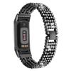 Compatible for Fitbit Charge 5 Bands Bling Women Men Diamond Crystal Stainless Metal Replacement Strap for Charge 5 Fitness Tracker (Black) view 1