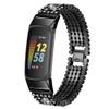 Compatible for Fitbit Charge 5 Bands Bling Women Men Diamond Crystal Stainless Metal Replacement Strap for Charge 5 Fitness Tracker (Black) view 2