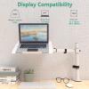 WALI Laptop Desk Mount for 17 inch Notebook, Adjustable Single Monitor Arm with Laptop Holder for 32 inch Screen, Laptops Stand with Ventilated Tray, Up to 22 Lbs, (M00LP-W), White view 2