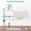 WALI Laptop Desk Mount for 17 inch Notebook, Adjustable Single Monitor Arm with Laptop Holder for 32 inch Screen, Laptops Stand with Ventilated Tray, Up to 22 Lbs, (M00LP-W), White view 4