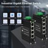Mini Industrial 4 Port 10/100/1000Mbps Gigabit Ethernet Switch with SFP Din Rail/Wall-Mount 10/100/1000BASE-T RJ45 + 1 100/1000FX (SFP) Support 12-48V DC 10Gbps Switching Capacity view 2