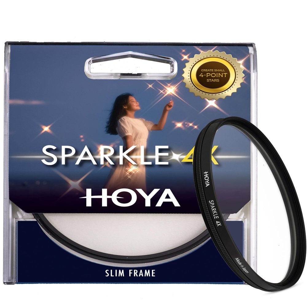 Hoya Sparkle 4X 82mm Filter  Creates Fairytale 4-Point Star Effect, Glow & Twinkle for Night Photography  Rotatable Frame Dazzling Camera Lens Filter  Multi-Coated Glass, Made in Japan