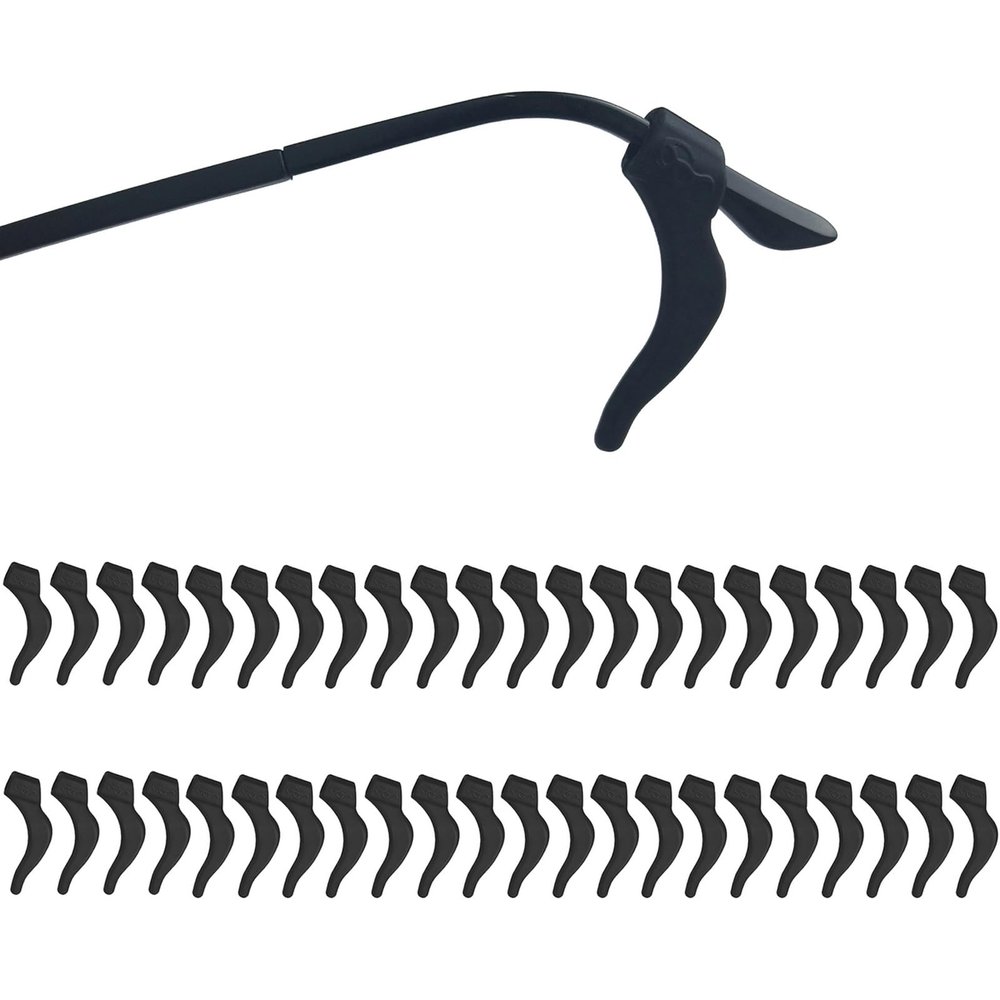 YINGFENG 22 Pairs Black Silicone Eyeglass Ear Grip with Storage Box, Anti Slip Eyeglass Retainer, Premium Silicone Ear Hook, Never Worry About Missing Your Glasses or Sunglasses Again