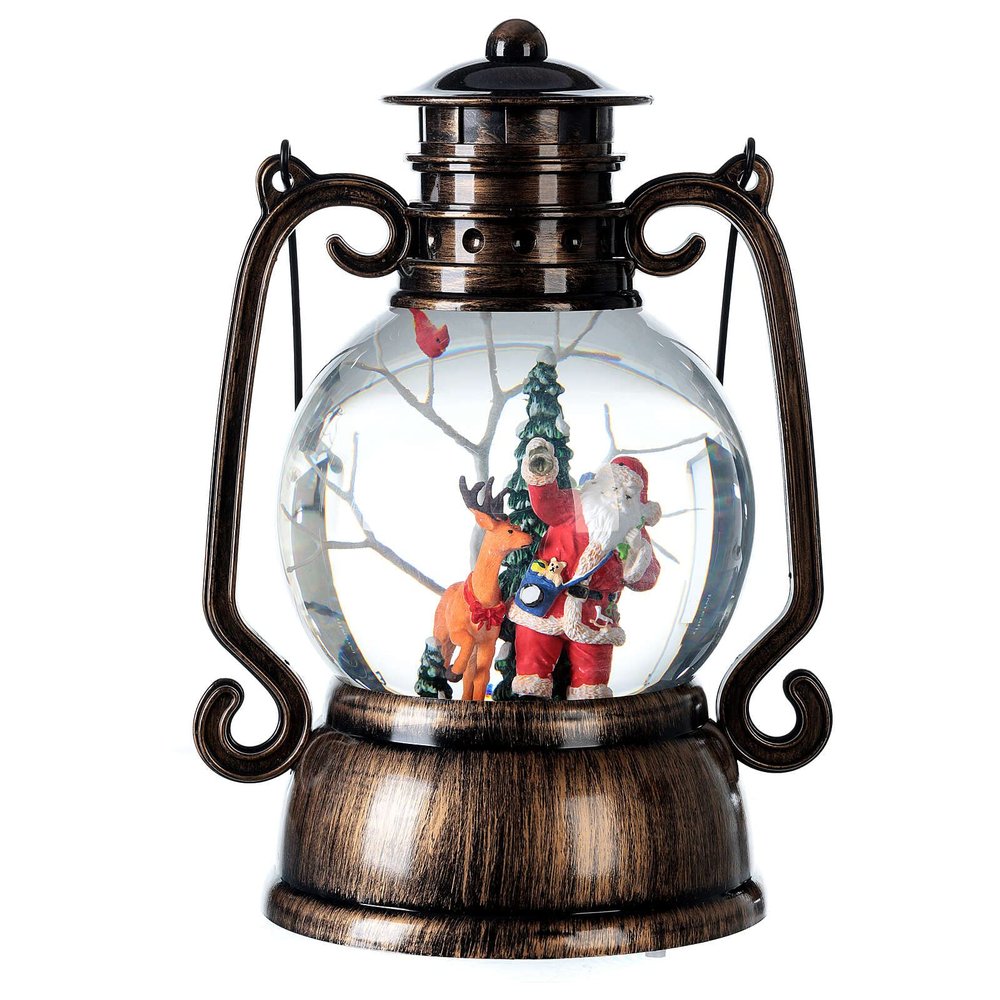 Holyart LED Lantern Santa Claus Snow Globe Bronze 25x20x16 cm