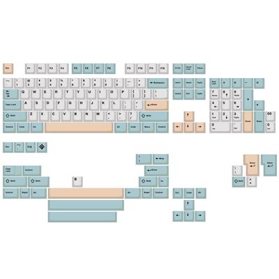 KPREPUBLIC WM Elegant Beige Green Dye Sub Keycap Thick PBT Cherry Profile for Keyboard 87 tkl 104 ansi xd64 bm60 xd68 bm65 bm68 (WM Beige Green Set x1)