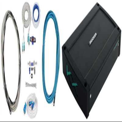 KICKER 48KXMA8004 800 Watt 4-Channel Marine Boat Amplifier Bundle with Rockville RMWK4 Marine Amplifier Install Wire Kit & Rockville MRCA25 25 Foot Marine RCA Cables (3 Items)