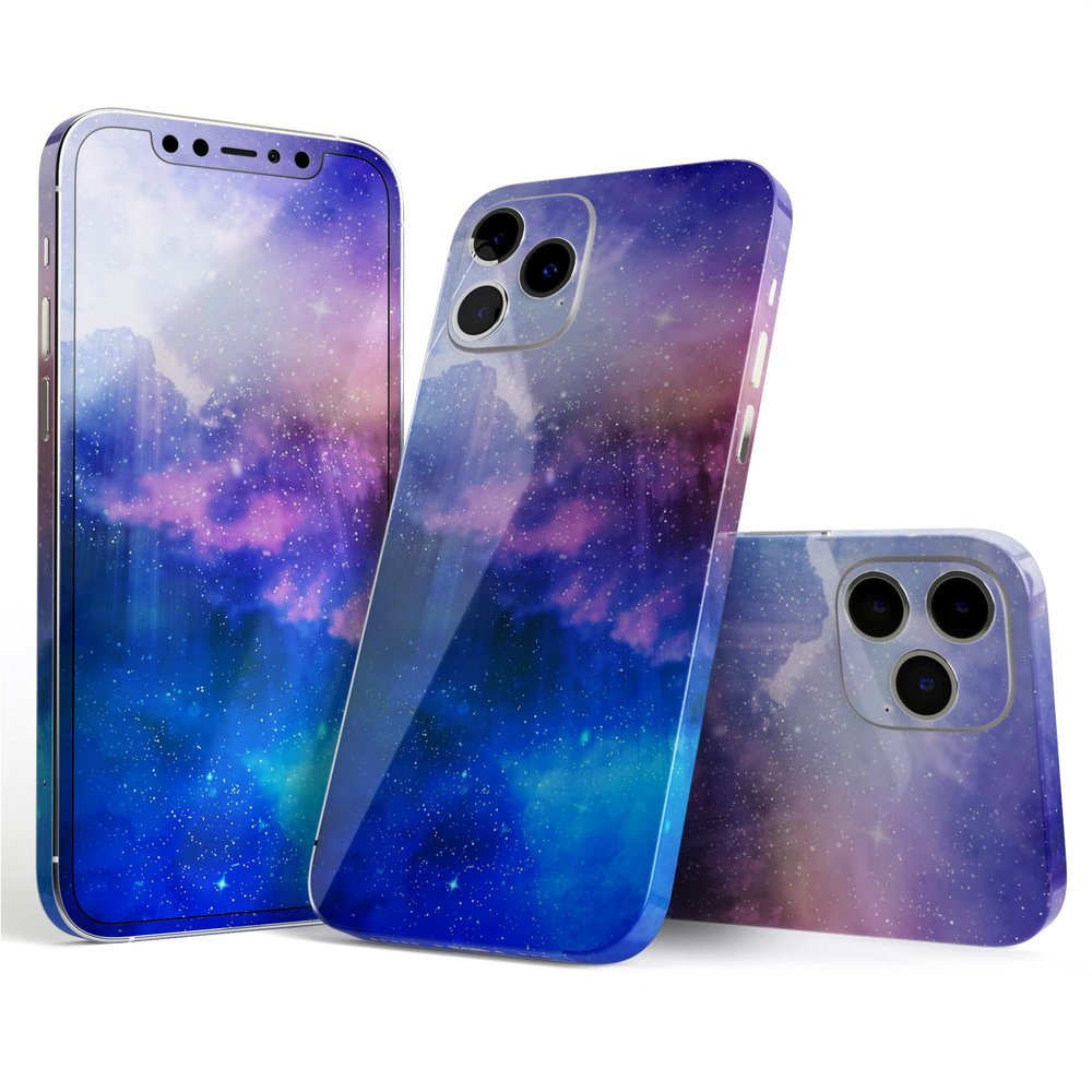 DesignSkinz - Compatible with Apple iPhone 13 Mini - Protective Vinyl Decal Wrap Skin Cover (Screen Trim & Back Glass Skin) - Space Light Rays