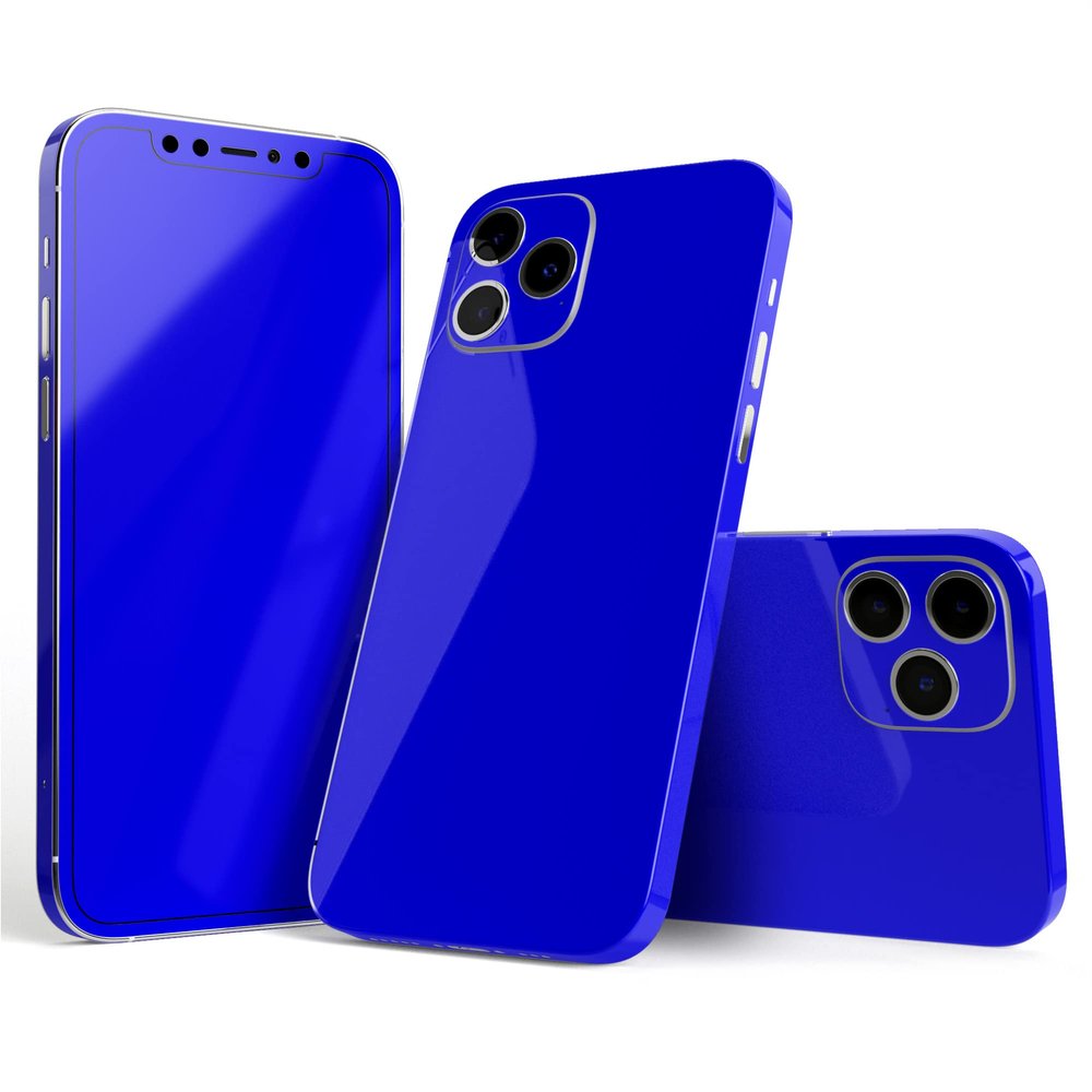 DesignSkinz - Compatible with Apple iPhone XR - Protective Vinyl Decal Wrap Skin Cover (Screen Trim & Back Glass Skin) - Solid Royal Blue