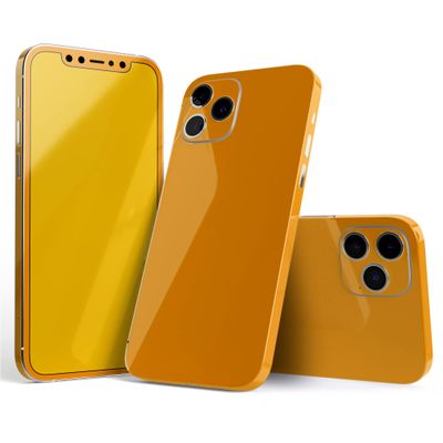 DesignSkinz - Compatible with Apple iPhone X/XS - Protective Vinyl Decal Wrap Skin Cover (Screen Trim & Back Glass Skin) - Solid Orange