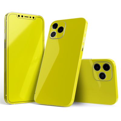 DesignSkinz - Compatible with Apple iPhone 7 Plus - Protective Vinyl Decal Wrap Skin Cover (Screen Trim & Back Glass Skin) - Solid Yellow
