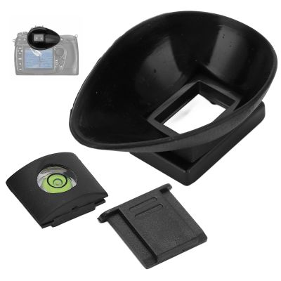 Camera Eyecup, Camera Viewfinder Eyecup Eyeshade 22mm Oval Level Cold Shoe Cover Set for D300 D200 D90 D80 D7000 D7100 D5200 D510