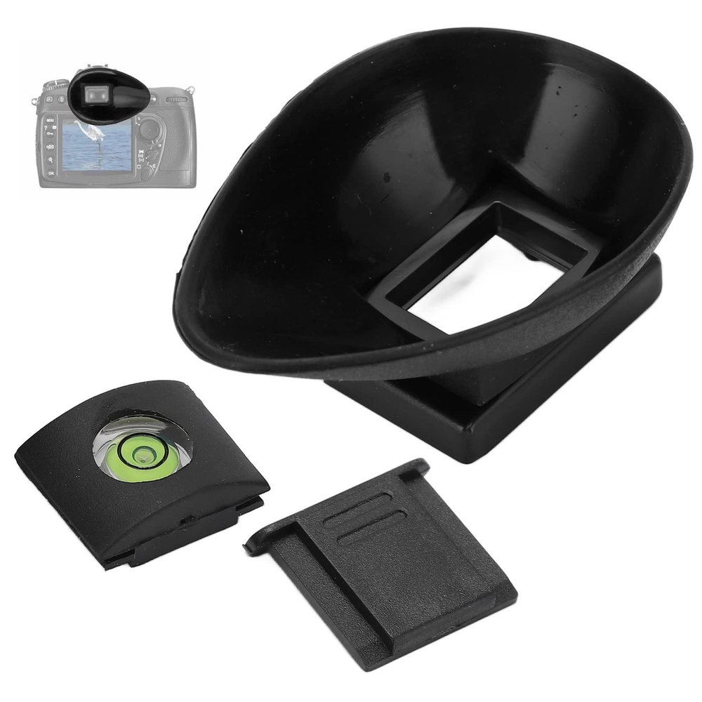 Camera Eyecup, Camera Viewfinder Eyecup Eyeshade 22mm Oval Level Cold Shoe Cover Set for D300 D200 D90 D80 D7000 D7100 D5200 D510