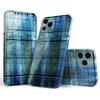DesignSkinz - Compatible with Apple iPhone 7 - Protective Vinyl Decal Wrap Skin Cover (Screen Trim & Back Glass Skin) - Blue and Green Tye-Dyed Wood view 1